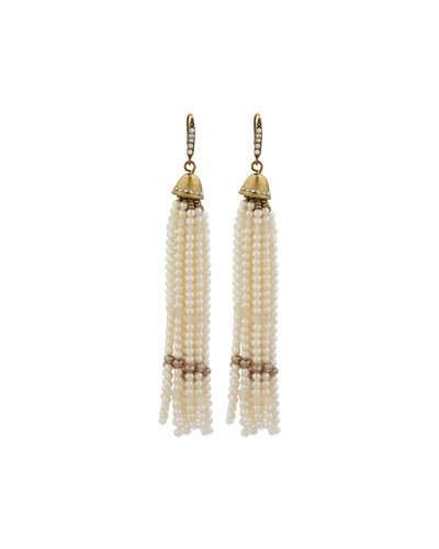 Pearly Tassel Drop Earrings