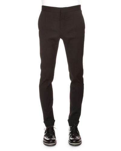 Flat-front Skinny Pants, Black