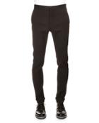 Flat-front Skinny Pants, Black