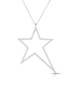 Cubic Zirconia Star Pendant Necklace, White