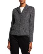 Textured Boucle Tweed Jacket With Flap Pockets