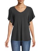 V-neck Butterfly-sleeve Tee