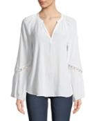 Harley Split-neck Bell-sleeve Blouse
