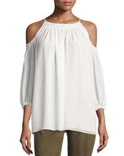 Cold-shoulder Top, Ivory