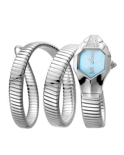 22mm Glam Chic Coil Bracelet Watch,