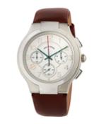Large Classic Chronograph Watch, Brown