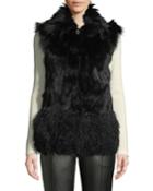 Shearling-hem Fur Vest