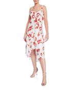 Kathy Ruffled Sleeveless Floral Wrap Dress