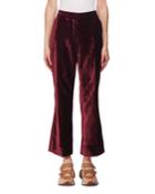 Cropped Flare-leg Velvet Pants