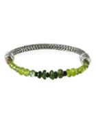 Classic Chain Silver Mixed-stone Bracelet, Green,