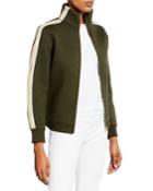 Glitter Striped Stand Collar Jacket