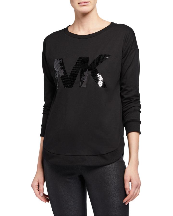 Logo Sequin Long-sleeve