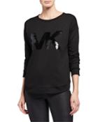 Logo Sequin Long-sleeve