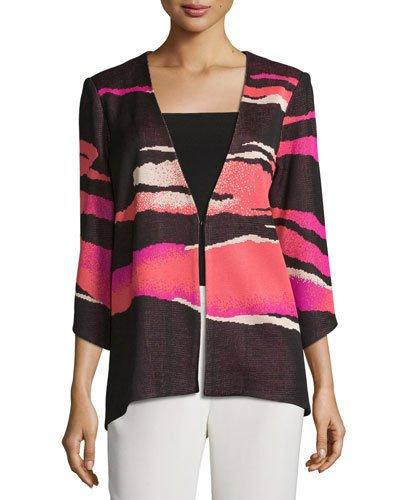Printed 3/4-sleeve Jacket,