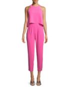 Kaitlyn Crepe Popover Jumpsuit