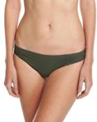 Side-shirred Bikini Bottom, Green