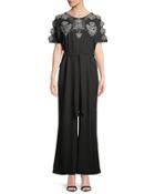 Embroidered Ladder-sleeve Wide