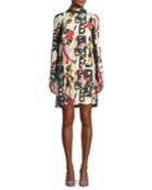 Zoya High-neck Graffiti-print Dress