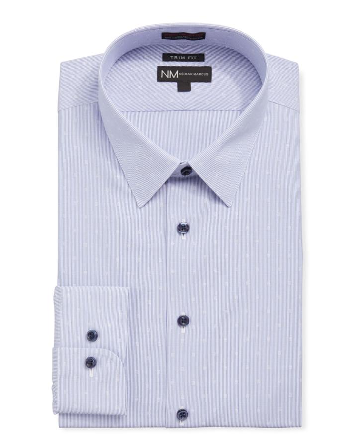 Men's Slim Fit Non Iron Stretch Stripe Dress