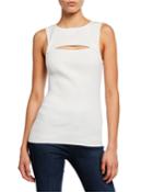 Thyme Ribbed Cutout Chest Sleeveless