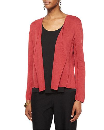 Silk Organic Cotton Interlock Angled Jacket,