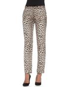 Silk Leopard-print Trousers