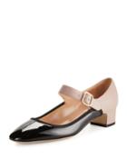 Patent Mary Jane Block-heel Pumps