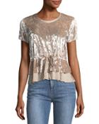 Velvet Cinch-waist Top