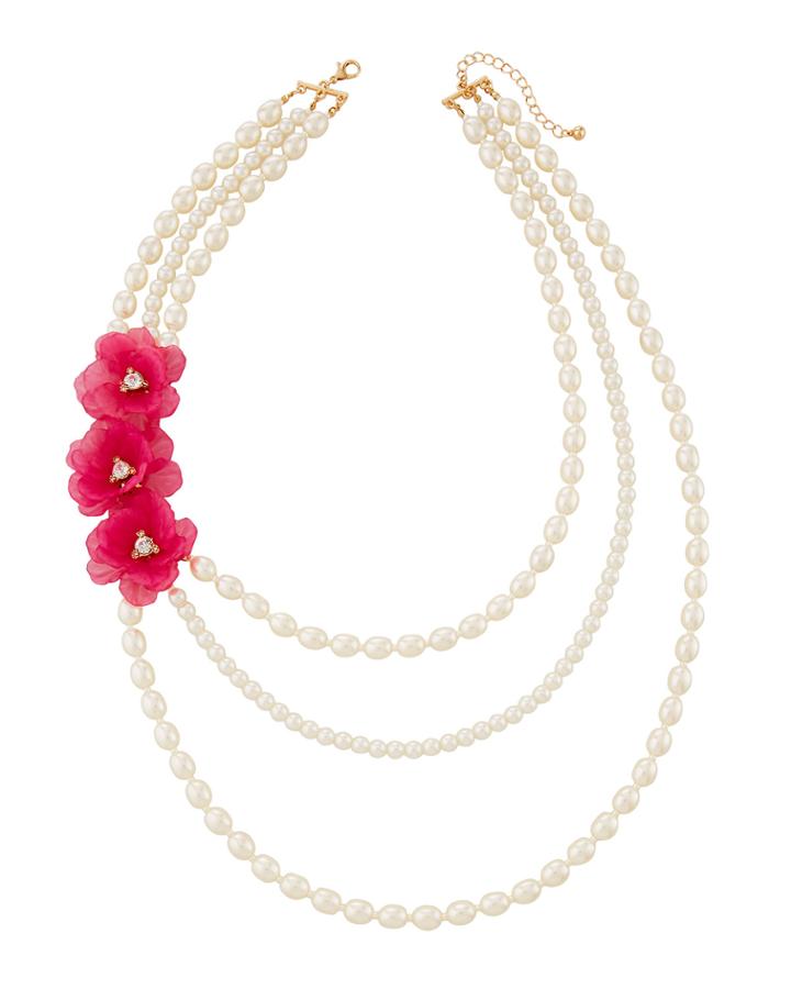 3-tier And Flower Necklace