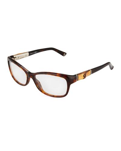 Cat-eye Acetate Eyeglasses, Brown