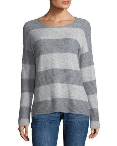 Cashmere Textured Striped Pullover