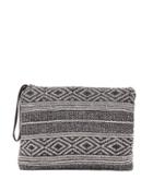 Geometric Zip Knit Clutch Bag