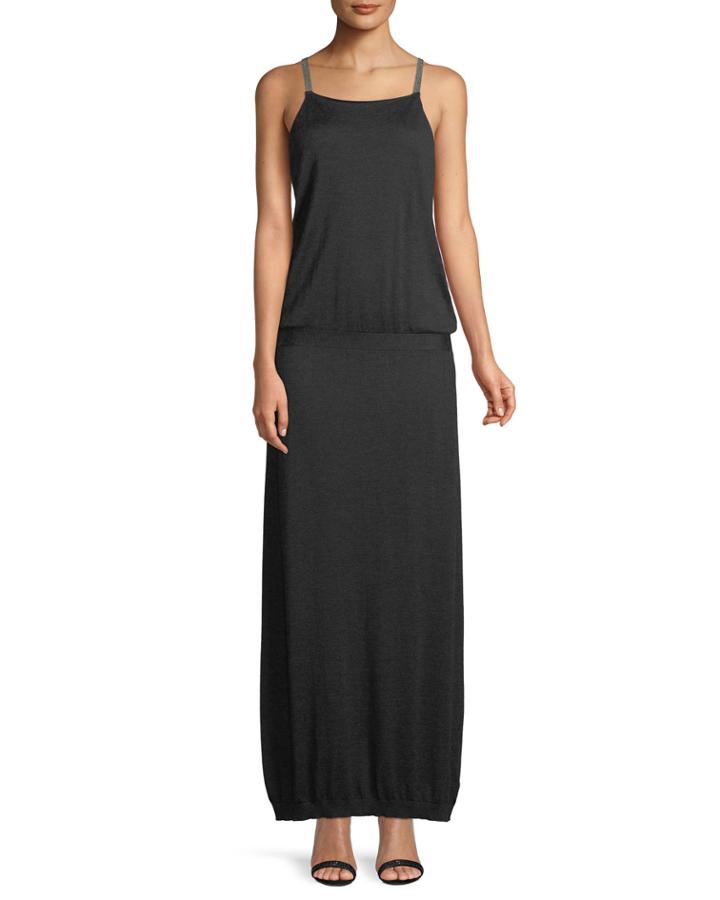 Cashmere Monili-strap Evening Gown