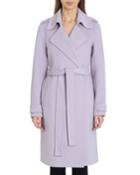 Double-face Wool Knee-length Wrap Coat