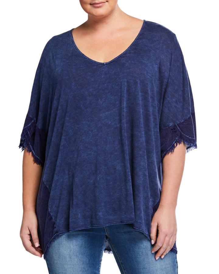 Plus Size Philo Short-sleeve Tie-dye Tunic