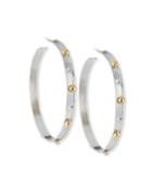 Rhodium & Gold Hoop Earrings