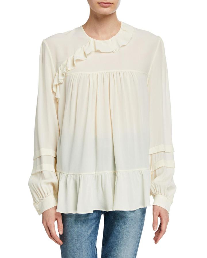Amaze Long-sleeve Frill Blouse