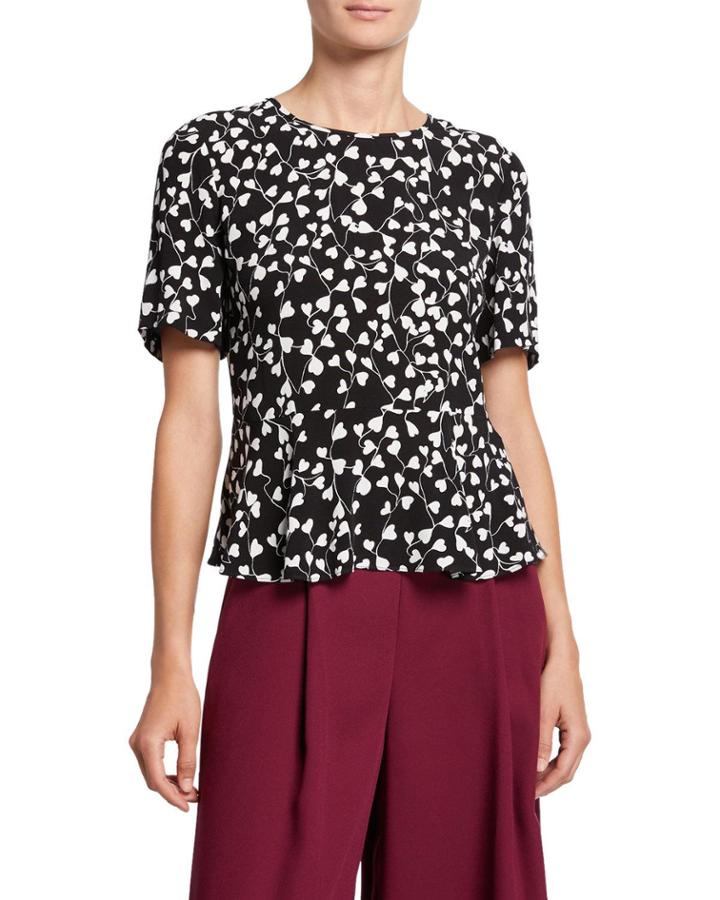 Orilla Short-sleeve Printed Peplum Top