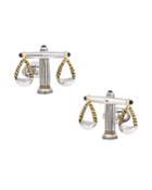Scales Of Justice Sterling Silver Cufflinks W/ 25k Gold Vermeil