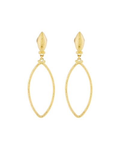 Willow Geo 24k Open Marquise Drop Earrings