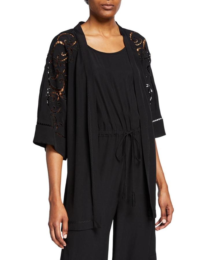 Britney Open-front Eyelet Jacket