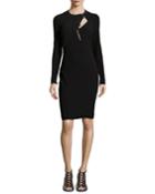 Versace Long-sleeve Wool-blend Sheath, Women's, Size: