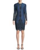 Pepper Jewel-neck Long-sleeve Jacquard