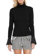 Grayson Flare-cuff Turtleneck Top