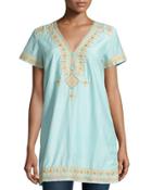 Majira Embroidered V-neck Dress, Dark Alight