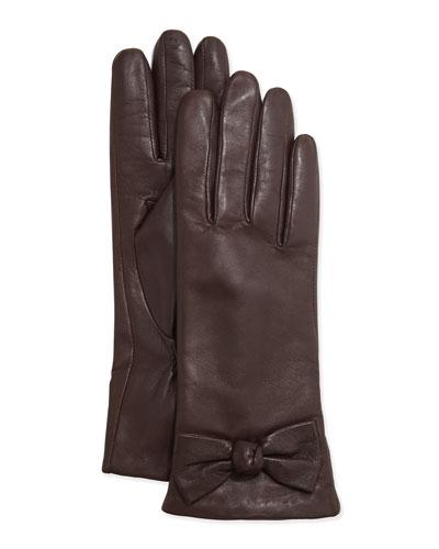 Lamb Leather Bow Gloves