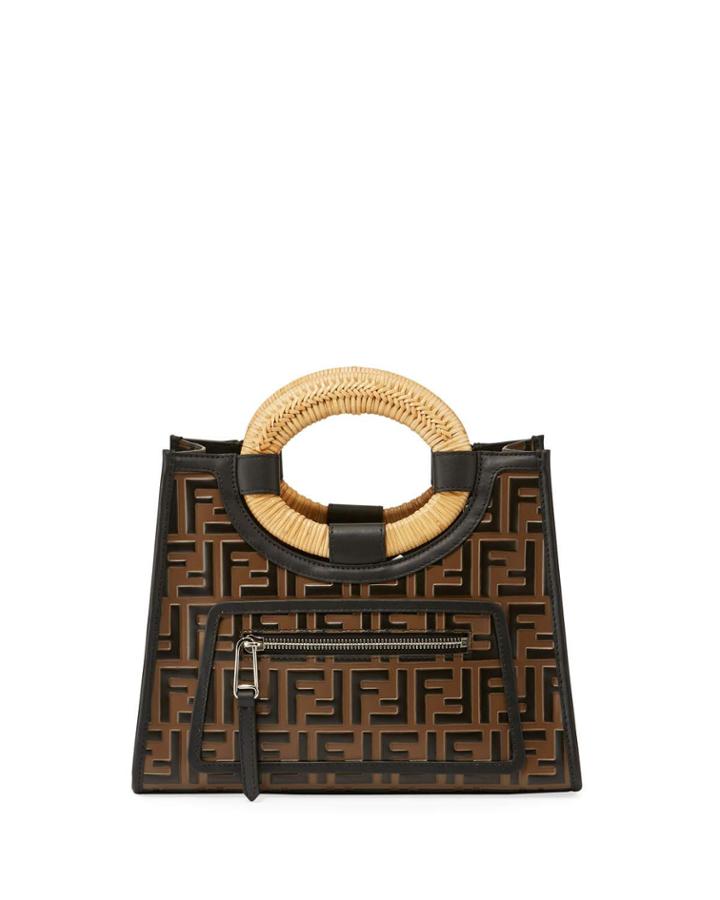 Runaway Small Ff Embossed Calf Shopping Tote Bag