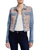 Montie Tweed Combo Cropped Denim Jacket