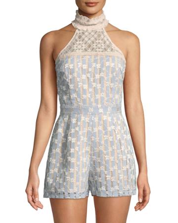 Cordelia Lace High-neck Romper