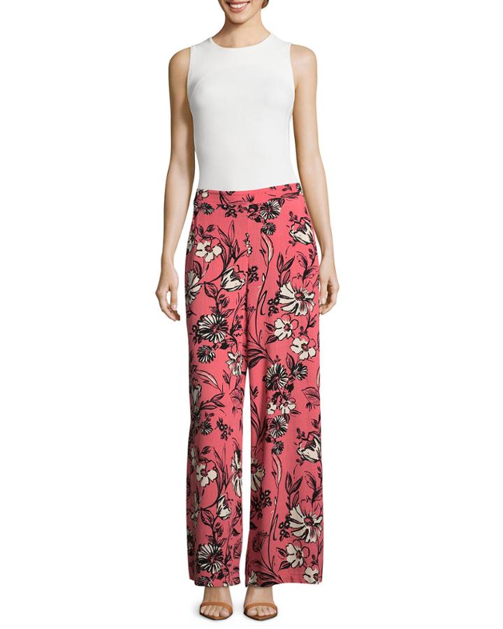 Floral Wide-leg Pants